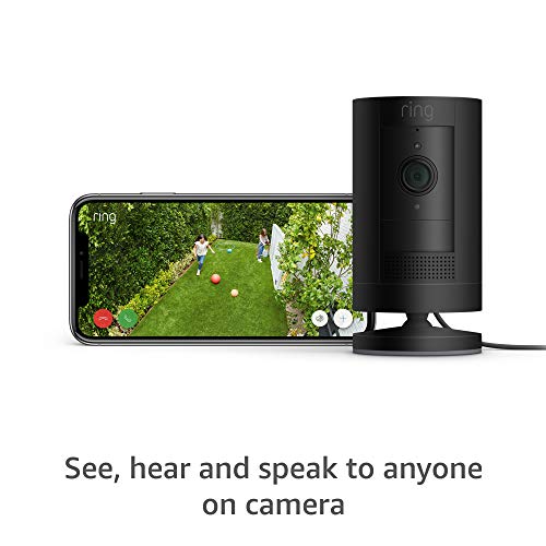 Ring Stick Up Cam Plug-In Hd Security Camera With Two-Way Talk, Works With Alexa - Black #TOP1