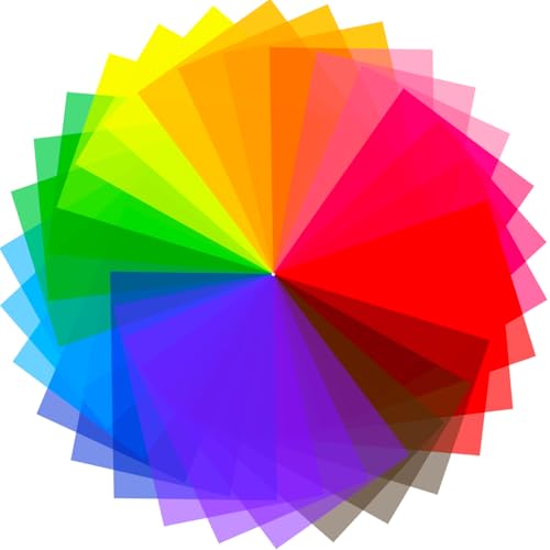 30 Pack Gel Light Filter Color Correction Colored Overlays Transparent Color Film Lighting Gel Filter Plastic Sheets Correction for Lamp Headlight Photo Studio Strobe LED Headlight Film