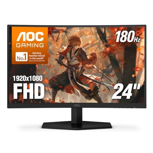 AOC C24G42E 24" Curved 1500R Frameless Ultra-Fast Gaming Monitor, FHD 1080p, 180Hz 0.5ms MPRT, HDMI 2.0 x2, Display Port x1, HDR, Speakers 2W x2, 3-Year Zero-Bright-Dot