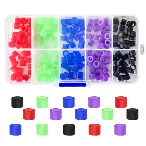200 Pcs Dental Code Rings, 6mm Silicone Non-Toxic Orthodontic Rings Accessory, 5 Vibrant Colors, Autoclavable...