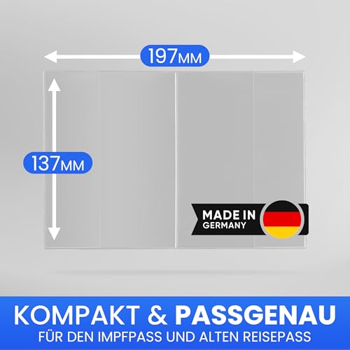 Creative Fox 2er Set Impfpass Hülle/Impfausweis Hülle (9,9 x 13,7cm) transparent für Kinder und Erwachsene | robuste und passgenaue Schutzhülle für Impfausweis & Alten Reisepass | Made in Germany