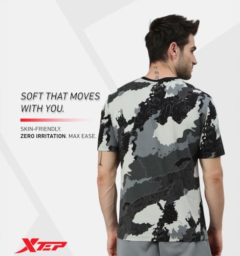 Image of XTEP Men Basketball Tee I 100% Cotton I Basic I Soft Terry Fabric I Everyday Casual Wear