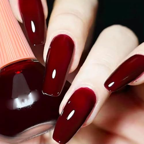 Cherry Red Nail Polish, 12ml Quick Dry Nail Lacquer, Nail Art Varnish-12ML