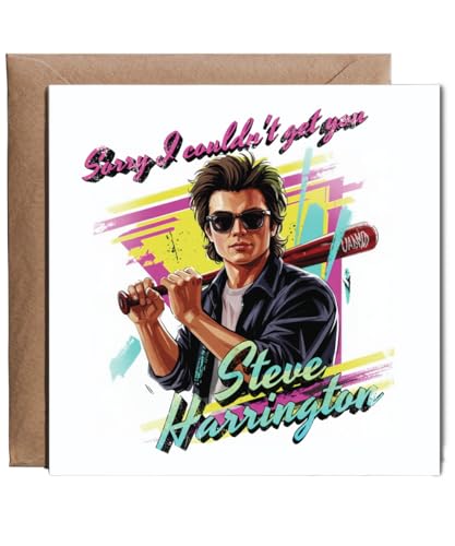 Hippowarehouse Sorry I couldnt get your steve Harrington Personalised Card. 15cm x 15cm with envelope for him for her Funny Cards for Men and Women Blank inside option