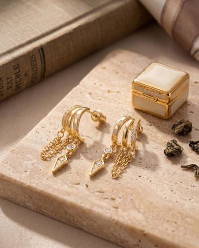 Gold Dangle Earrings DROPS TO - image 5