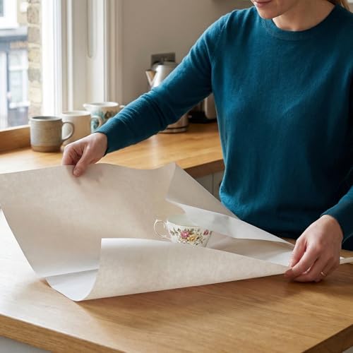 FAAING 600 Blatt Packpapier Umzug Geschirr, 42x29,7cm Groß Seidenpapier Verpackungspapier, Packing Paper Umzugspapier für Geschirr, Füllmaterial, Basteln Verpackungsmaterial