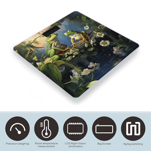Báscula digital de baño con vidrio templado y pantalla LCD miniatura 3
