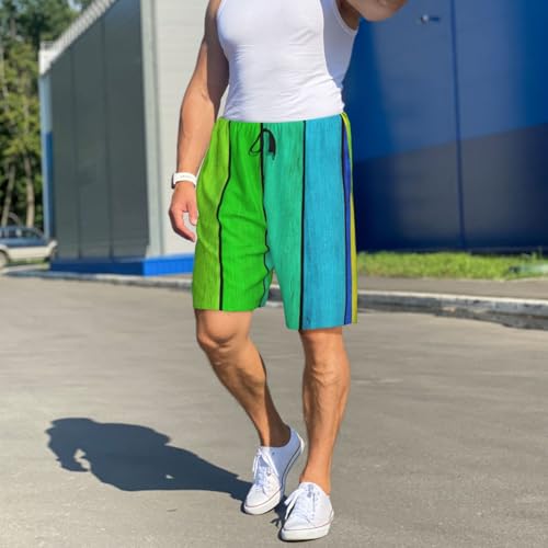 Pantalon de pyjama court homme arc-en-ciel léger short nuit multicolore