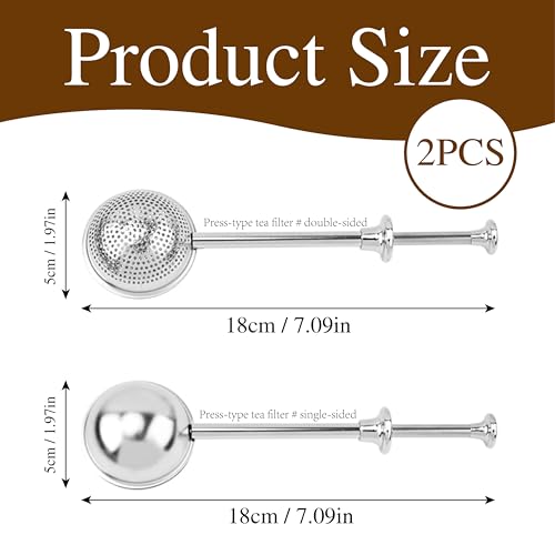 Miniatura 2 de Dmdoyy Colador De Té, Infusor De Té De Bolas De Acero Inoxidable, 2 Piezas Pinzas De Té De Acero Inoxidable Agujero Completo Medio Agujero , Para Café, Especias, Harina Y Azúcar