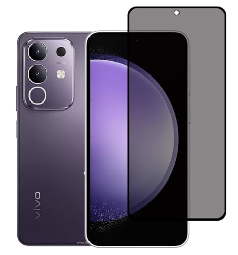 Image of ZARALA Privacy Screen Protector for For iQOO Z10x, Vivo Y31 Pro and Vivo T4X (Fingerprint is Not Working Anti-Spy Tempered Glass Film, 9H Hardness, Anti Bubble-Free, Anti-Spy Screen Protector