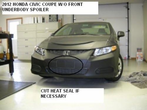 Lebra 2 Piece Front End Cover Black - Car Mask Bra - Fits - Honda Civic Coupe 2012-2013 Without Front Underbody Spoiler (except SI)