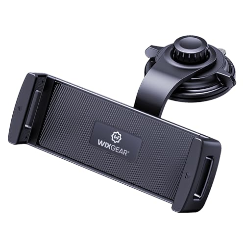 WixGear Car Dashboard Tablet Holder, Suction Cup Tablet Mount with Large Clamp, Fits All 4.7”-12.9” iPads and Tablets