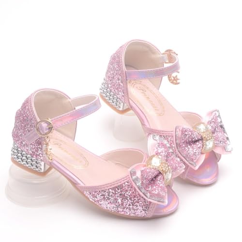Toddler Girls Glitter High Heels Dress Sandals Sequins Princess Flower Wedding Party Dress Shoes for Kids3