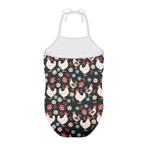 Image of One Piece Swimsuit for Girls Beach Bathing Suit Halter Straps Sports Swimwear for 1-10 Year Toddler Kids