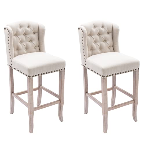 HEAH-YO Modern Bar Stools Set of 2, 30 Inches Counter...