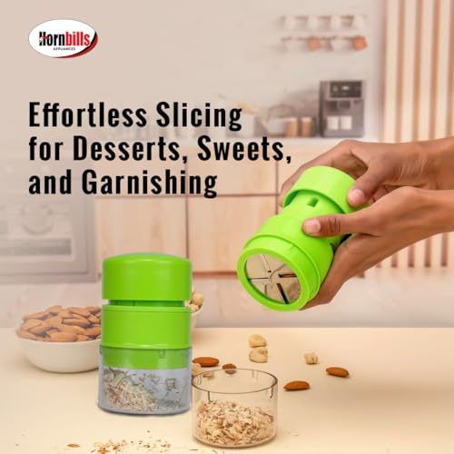 Image of HORNBILLS Dry Fruit & Nut Cutter With Container For Kitchen Manual Cutter Machine Kitchen Gadget Chopper for Badam, Kaju, Walnut, Pista Dry Fruit Crusher Fine Cup Slicer for Home Use & Gifting Purpose
