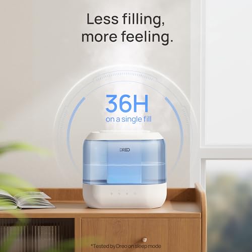 image for Dreo Humidifiers for Bedroom, 4L Top Fill for Large Room, 36H Runtime,