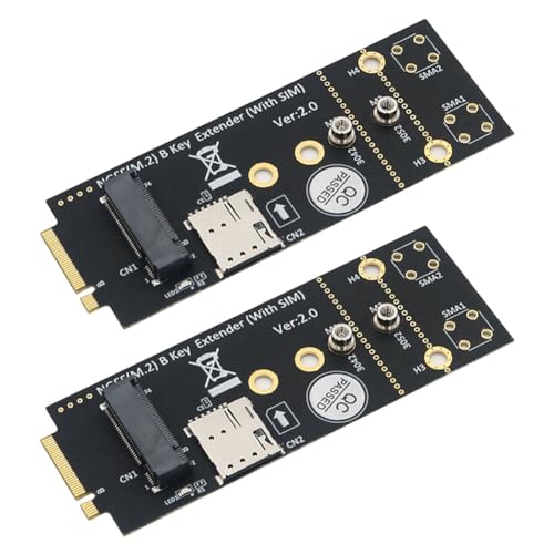 Xnuiasqe 2 adaptadores M.2 (NGFF) de llave B con ranura SIM para módulo 3G/4G/5G, compatible con tarjeta SIM NANO 3042/3052 tipo M.2 Key B