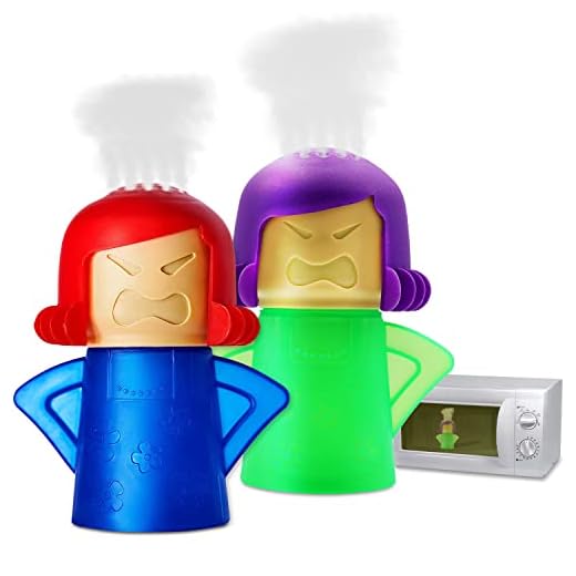 Abnaok Microwave Cleaner, 2 PCS Angry Mama Microwave Cleaner Microwave Oven Steam Cleaner Easily Clean in Minutes Cleans Add Vinegar and Water for Home or Office with English Manual