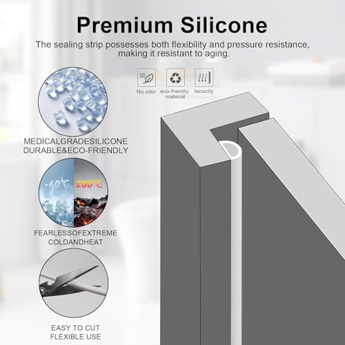 YFaith Schwallschutzleiste Dusche Selbstklebend 150 cm, Weiches Wasserbarriere Duschbereich Boden, 30 x 20 mm Schwallschutz Dusche Trennung von Nass und Trocken, für Badezimmer, Küche, Balkon