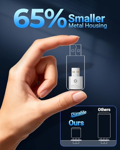 Image of vnilrgle Wireless CarPlay Adapter for Apple iPhone(2026 Upgraded) Mini Design, Converts Factory Wired to Wireless Adapter for CarPlay, Plug and Play, Auto Connect Fast and Stable(White)