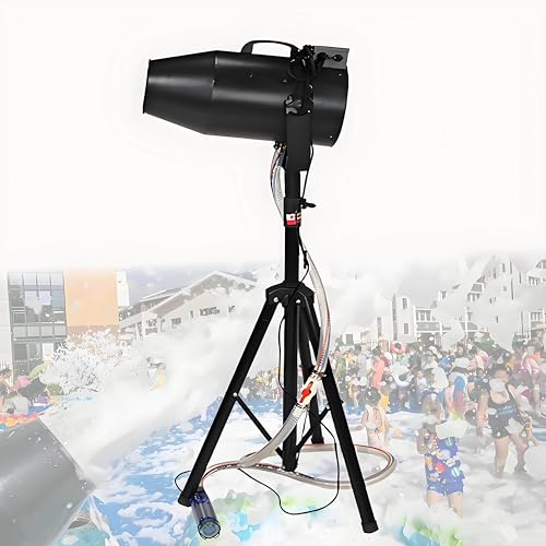 PoiToe Máquina de Espuma para Fiestas de 1000 W, máquina de Espuma para escenarios Grandes, cañón de Espuma para Piscinas, Adecuada para Fiestas, Exteriores, Parques acuáticos, Piscinas, Color Negro