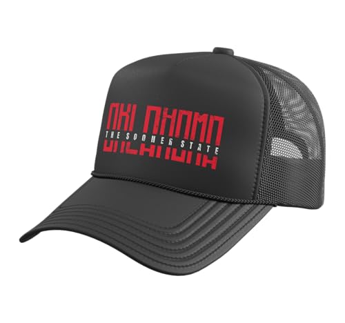 Oklahoma Vintage Trucker Hat with Adjustable Mesh Back, Black