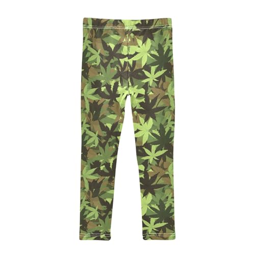 senya Girls Printed Leggings Yoga Pants Leaves in Camouflage Pattern for Kids in 4t to 10 Years, 4T2