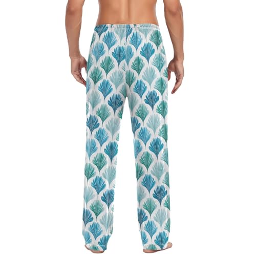 Green Leaves Men’s Pajama Bottoms Soft Lightweight Lounge Pants with Elastic Drawstring Waist2