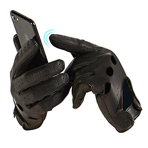 Harssidanzar Mens Lambskin Leather Driving Gloves Unlined Touchscreen GM026,Black,Size L