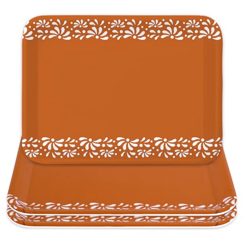 Fysuimu 3 Pcs Cielito Lindo Serving Tray De Barro Melamine Charcuterie Board Serving Platter 13 X 10 Inch For Mexican Fiesta Terracotta Flower Plates For Birthday Wedding Cinco De Mayo Party
