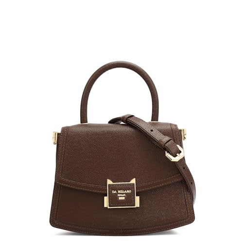 Image of Da Milano Leather Satchel Bag for Women (01019SOL)