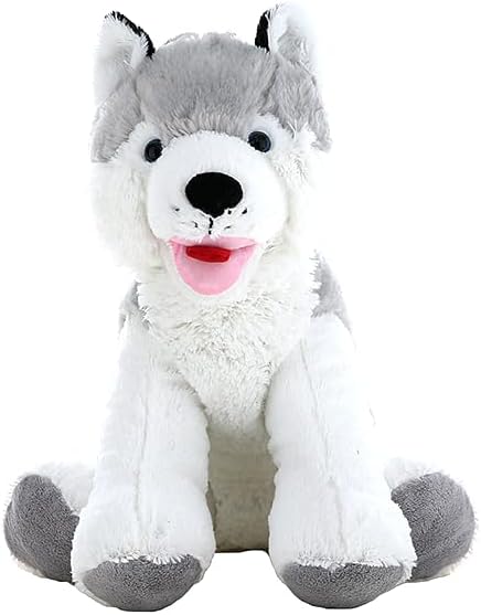 Miniatura 2 de Snowshoe The Husky - Animal de peluche de 16 pulgadas, suave perro husky de peluche para niños y niños pequeños, regalo realista de peluche de