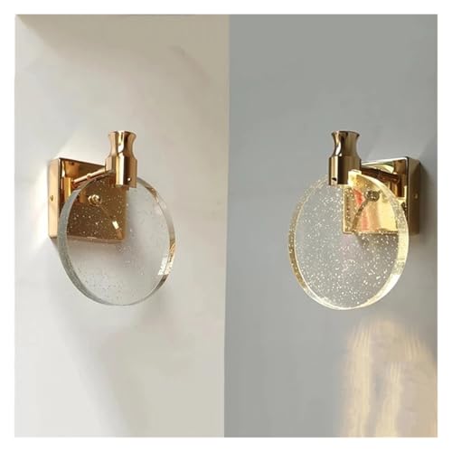 Lámpara de pared de cristal LED dorada grande para el espejo del baño 5
