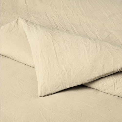 Image of Amazon Basics Brushed Microfiber Comforter Set, Extra Soft with Natural Texture, Oeko-TEX Certified, Machine Washable, 2-Piece, Twin /Twin XL, Beige