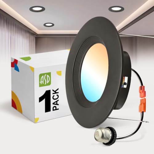 ASD 1 Pack Bronze Retrofit LED Recessed Lighting 6 Inch, 5CCT Wafer Lights