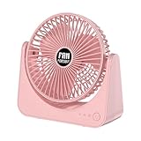 Tischventilator, 3 Geschwindigkeiten, batteriebetrieben, verstellbar, leistungsstark, kühlend, kleiner Ventilator, für Schlafzimmer, Wohnzimmer, Büro, Schule, Wohnheim, Outdoor, Reisen, Camping