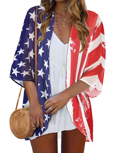 Image of Women Kimono Cardigans Casual Summer Tops Cover up Open Front Floral Print Resort Wear 2026