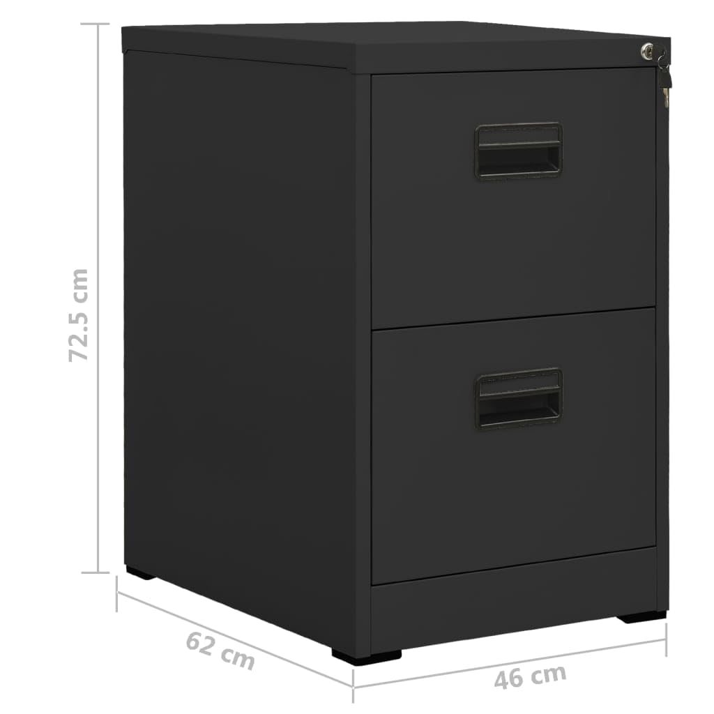vidaXL Armadio Classificatore Antracite 46x62x72,5 cm in Acciaio