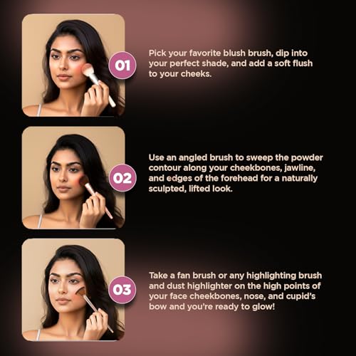 Image of Glam21 Blush & Highlighter Palette|Silky Smooth Pigments for Long-Lasting Shimmer Glow | Buildable Radiance | Lightweight & Blendable Formula | Suitable for All Indian Skin Tones | 21.5 gm - Chic -01