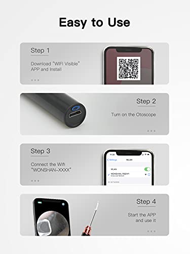 Ear Wax Removal Tool Camera, Wireless Ear Cleaner with 1080P HD Otoscope, 6 LED Lights, 3.5mm Ear Scope, Earwax Removal kit for Kids Pets Adults, Ear Cleaning Kit for Phone Tablet