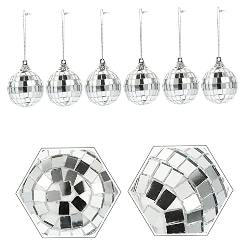 OSALADI - 6 unidades de discos espejados para decoración colgante en Navidad, bodas y eventos de baile, para hogar y escenario miniatura 4
