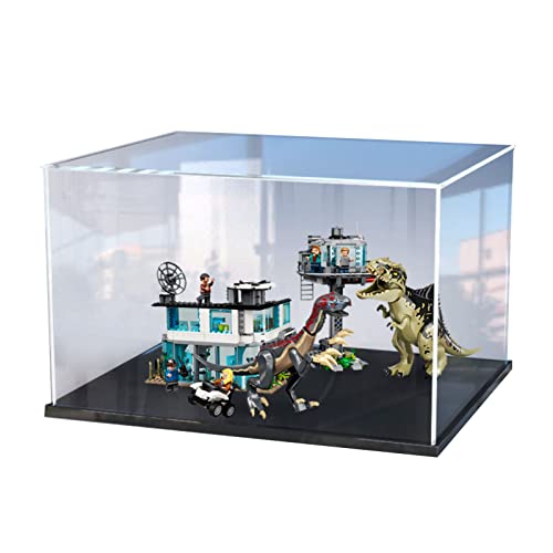Custodia in acrilico per Lego 76949 Jurassic World Giganotosaurus & Therizinosaurus, custodia protettiva impermeabile antipolvere da 3 mm (trasparente)