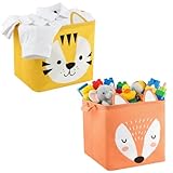 Ziyonix 12.6" Cesto Plegable Colada con Asa, 2 Piezas Canasta de Lavandería Tela de Lona, Cesta de Almacenamiento, Organizador de Juguetes Infantil, Ropa Sucia, Impermeable, Ligero