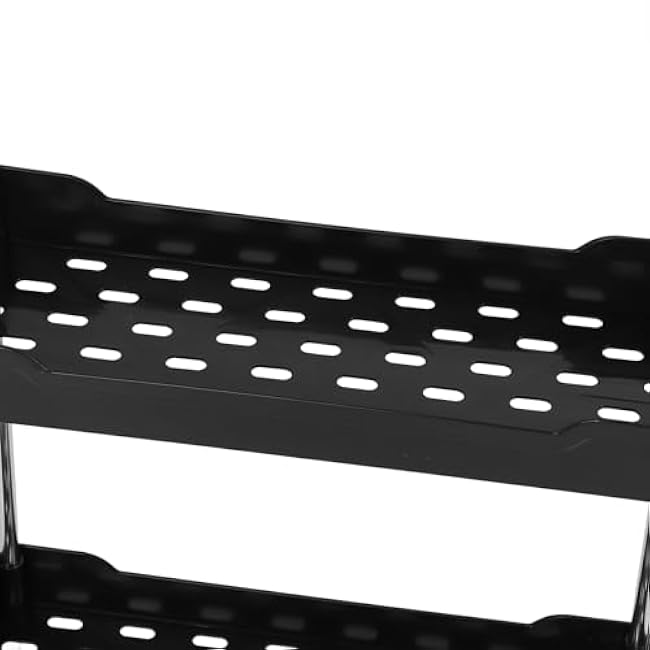 Slim Rolling Storage Cart, 4 Tier Storage Rack on Wheels, Mobile Shelving Unit Utility Cart Kitchen Storage Utility Cart, Rolling Storage Rack for Bedroom, Bathroom, Office (Black)-bFJj7pAQ