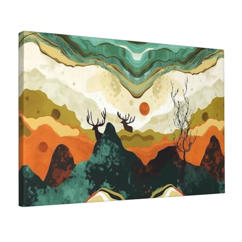 Toile murale abstraite OUSIKA pour habiller un mur vide de chambre ou de cuisine moderne
