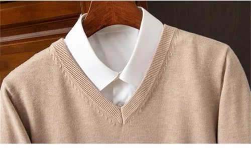 Men Jumpers Cashmere Sweater Vneck Long Sleeve Pullovers Solid Color Standard Male Woolen Knitting Tops2