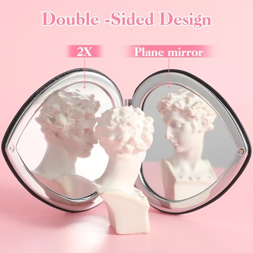 Espejo de Maquillaje Mini Plegable en Forma de Corazón miniatura 4