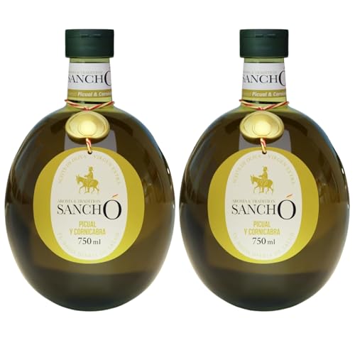 Aceite de Oliva Virgen Extra Sancho | Variedad Picual y Cornicabra - Pack 2 Botellas PET (plástico...