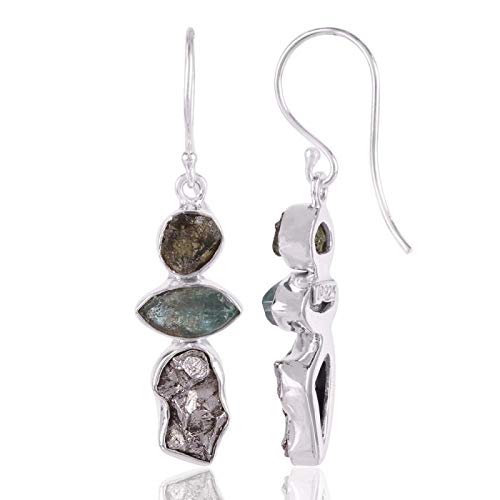 Solid 925 Sterling Silver Handmade Drop And Dangle Multi-Stone Earrings For Women, Valentines Day Gift Jewelry #TOP1